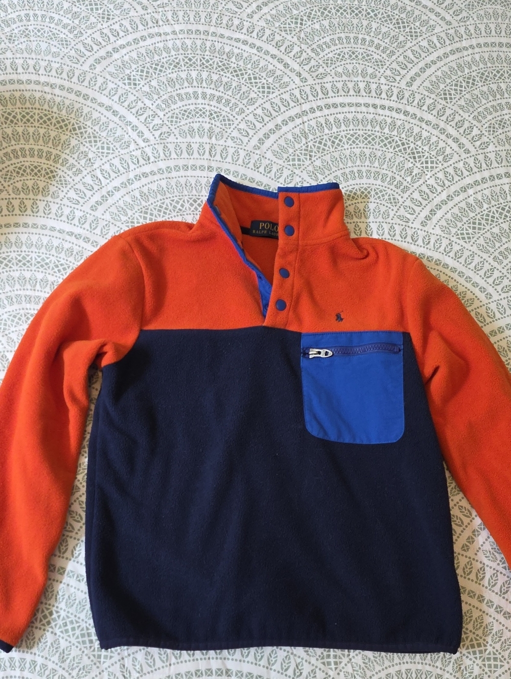 Ralph Lauren Boys Orange Fleece with Blue Trim